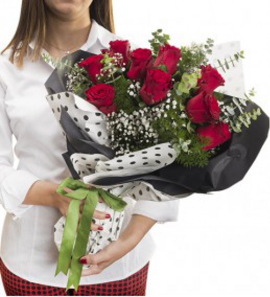 Kırmızı Gül Buketi 9 Adet